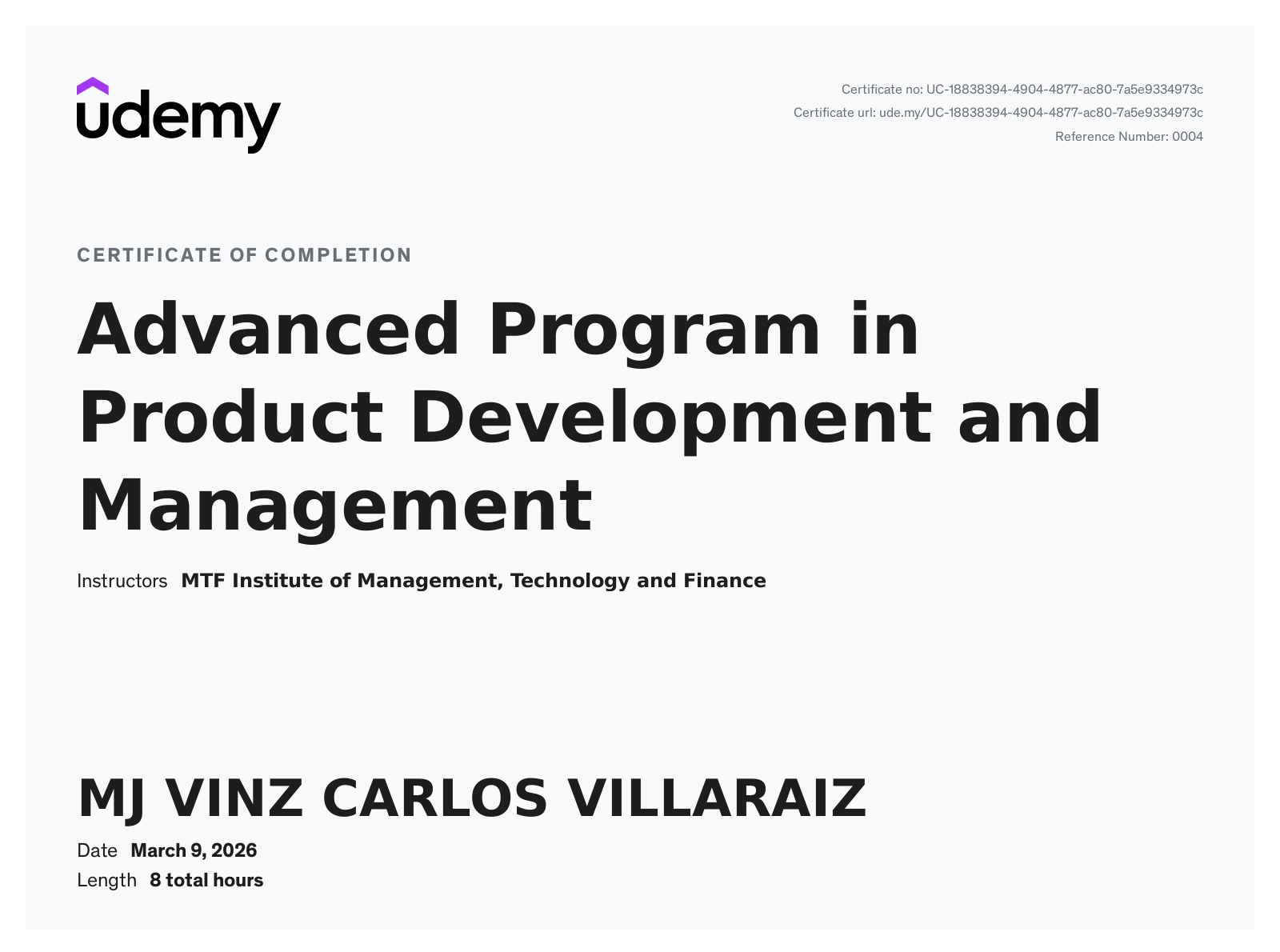 Product Development & Management